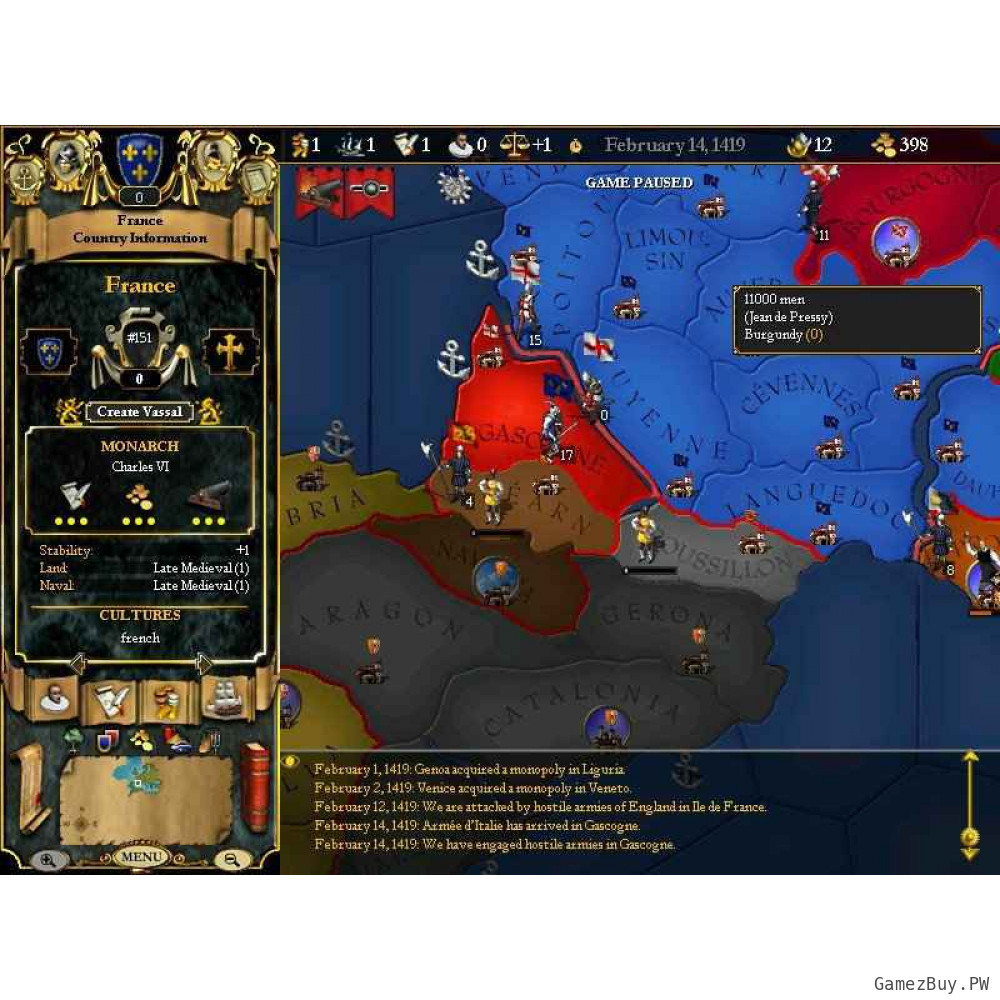 For the Glory: A Europa Universalis Game
